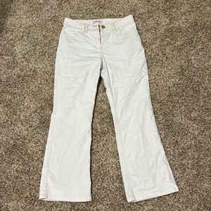 White straight leg jeans